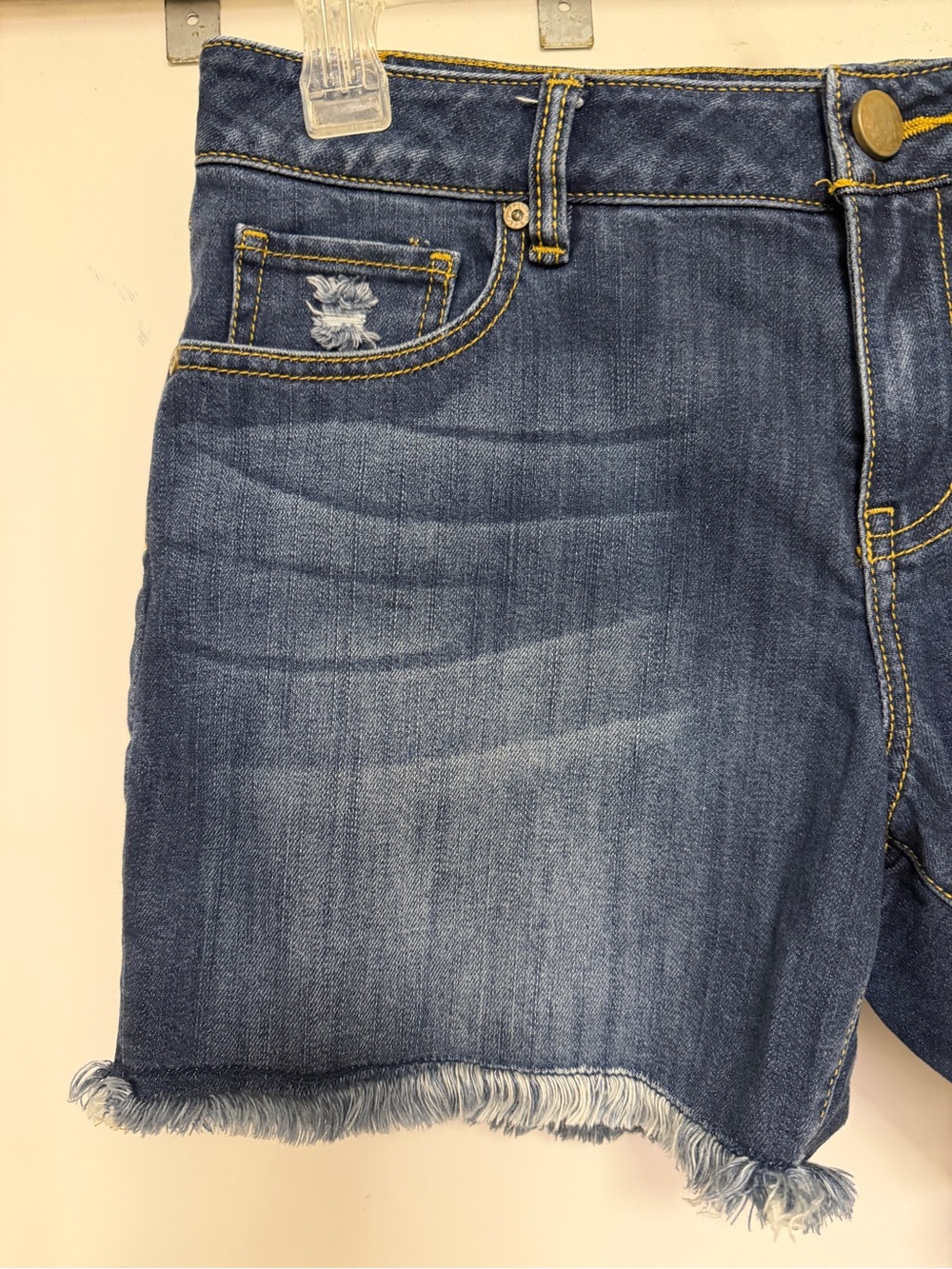 CAbi Beach Club Wash Raw Hem Tomboy Denim Shorts - size 10 - Picture 2 of 9